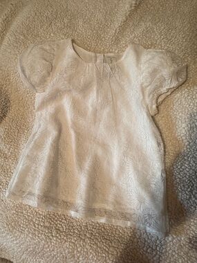 Joie Cream Floral Lace Puff Sleeve Blouse